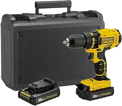 Stanley Fatmax Fmc601c2k Qw Perceuse Visseuse Compacte Sans Fil Lithium Ion 18v Acces Aux Zones Confinees 2 Vitesses Mecaniques Mandrin Une Main Compact Avec Blocage Automatique De L Arbre Amazon Fr Bricolage