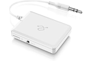 Aluratek Bluetooth v3.0 Audio Transmitter, Bluetooth enable TVs, Stereos, Computers and MP3 Players for Wireless Audio Transmitting to BT Headphones, Up to 33ft. (ABT01F), white