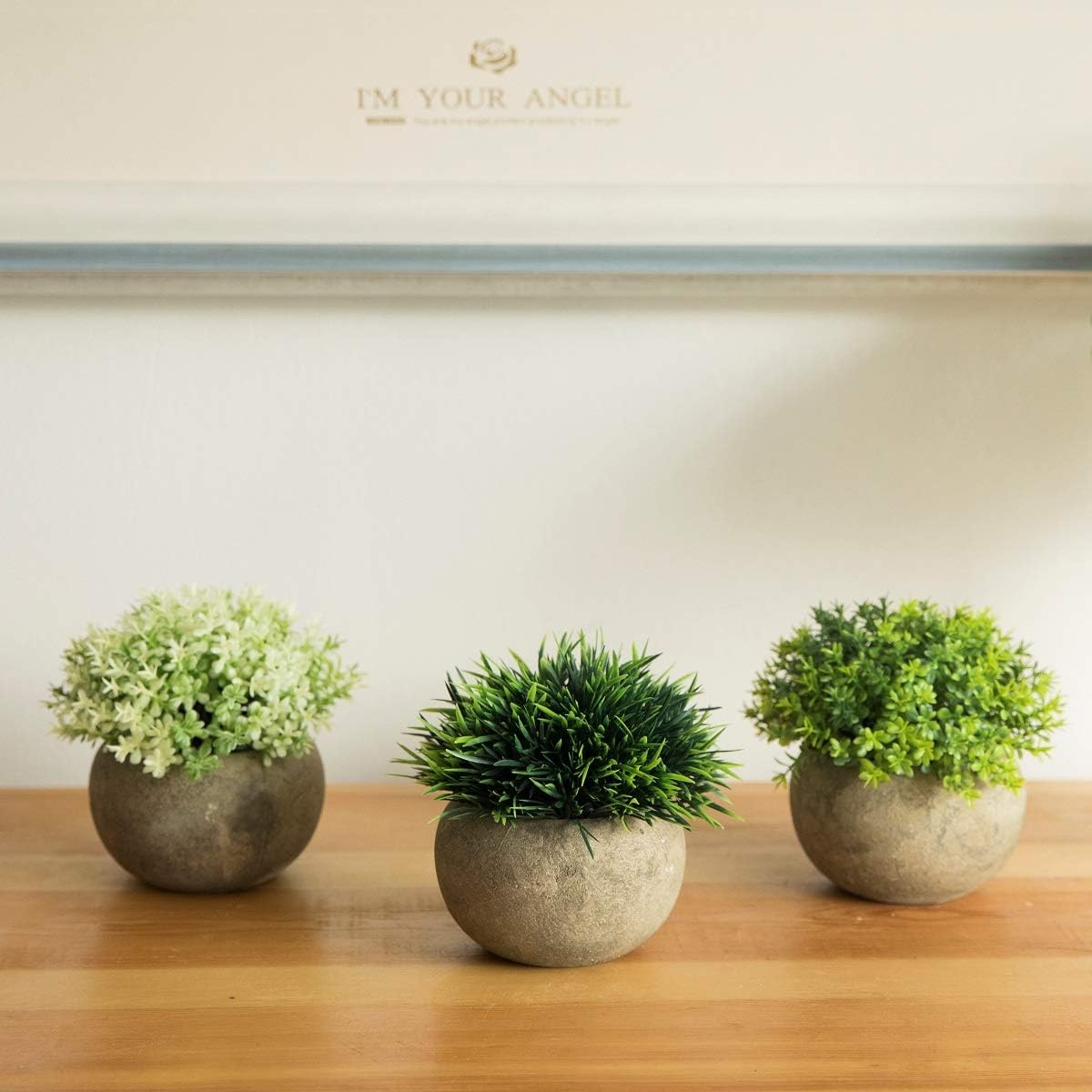 THE BLOOM TIMES 2 Pcs Fake Plant for Bathroom/Home Office Decor, Small Artificial Faux Greenery for House Decorations (Potted Plants) -