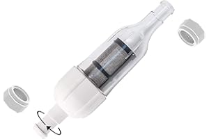ATIE 280 380 Pool Cleaner in-Line Filter Assembly 48-080 with 2 Feed Hose Nuts D15 Replacement for Zodiac Polaris 48-080 in-Line Filter and Replace Universal Wall Fitting (UWF) Filter Screen 6-504-00