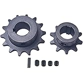 Jackshaft Sprockets 40/41/420 Chain 3/4" Bore 14 Tooth + 10 Tooth 3/16" Keyway for Go Karts Mini Bikes
