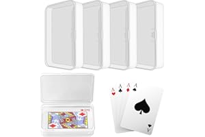 lenpestia Blank Card Case, 4 Pack Clear Plastic Card Deck Box, Snaps Closed - Storage Box for Base Ball Trading Cards, Business Cards & More (4 PCS Clear)