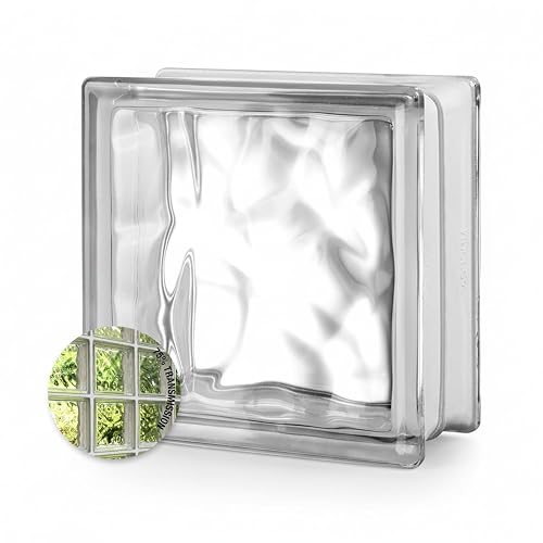 8 x 8 x 4 Nubio Glass Block | Classic Wave Pattern | Walls, Windows ...