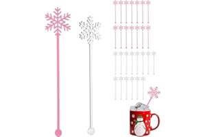 30Pcs Snowflake Coffee Stirrers Winter Stir Sticks Cocktail Drink Swizzle Sticks Reusable Beverage Stirrer Hot Cocoa Chocolat