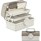 Covetree 3-Layer Plastic Dividing Storage Box,Multifunctional Plastic Tool Box with Handle for Sewing, for Sewing, Makeup, Medicine, Nail, Hair Accessories for Kids
