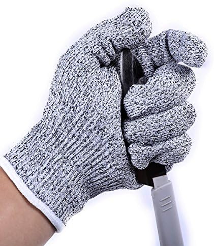 Cut Resistant Gloves, 1 Pair Level 5 Protection Kitchen Safety Gloves Anti-Cutting and Breathable for Kitchen, Garden Works (Large)