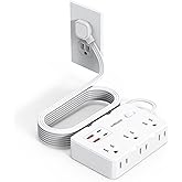 JcBlaon Power Strip Surge Protector,6 Outlets with 3 USB Ports(1 USB C),3-Side Outlet Extender,Multi Plug for Home Office Col