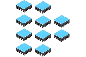Awxlumv 10pcs 14mm Aluminum Heatsink Kit 14x14x6mm + Thermal Conductive Adhesive Tape, Small Mini Cooler Fins Heat Sink for C