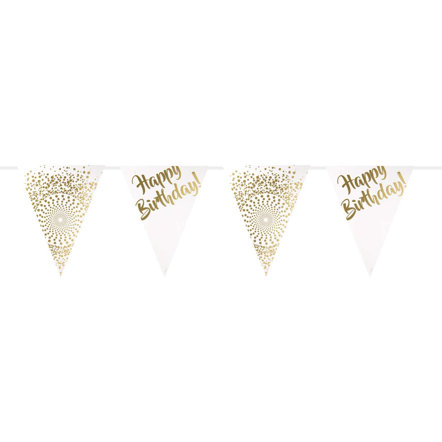 Folat 65187 Happy Birthday Luxury Gold Flagbanner