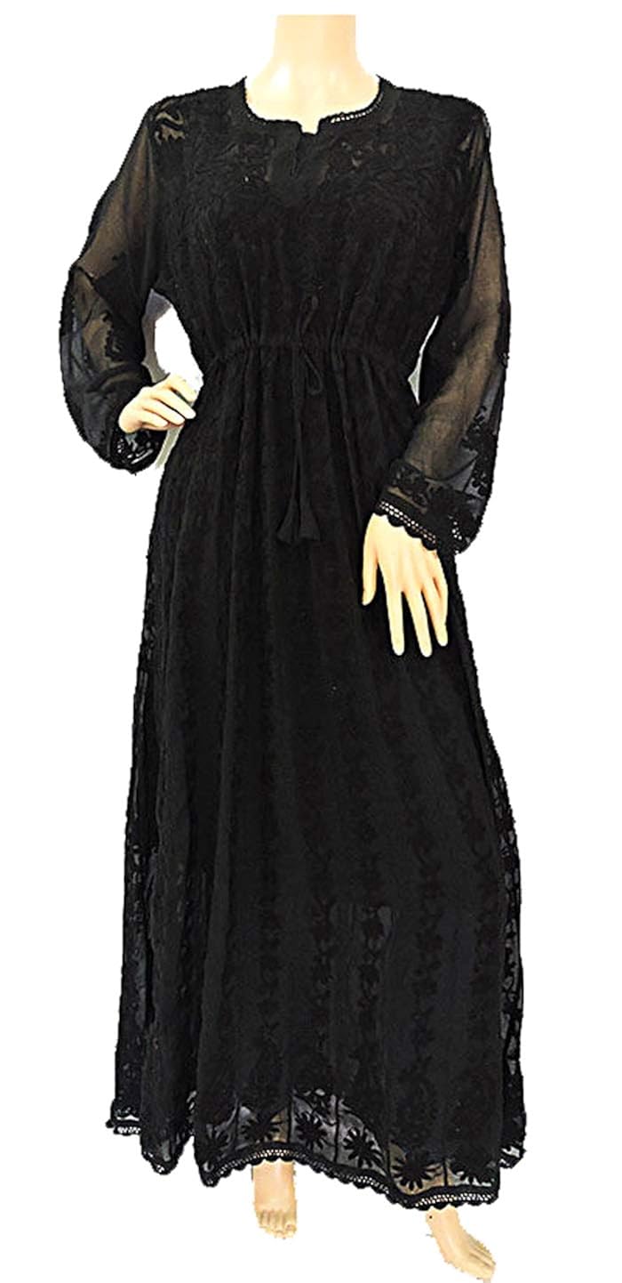 black chikankari anarkali