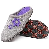 LE KAPMOZ Women's Boiled Wool House Slippers Breathable Sweat Free Clog Slip on Mule Indoor/Outdoor Slipper