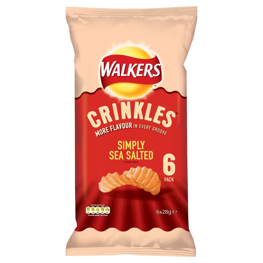 Walkers Simply Salted Crinkle Crisps Pack (Pack of 8, Total 48) Amazon