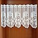 Zhh Embroidery Floral Sheer Valance for Window - White Lace Short Valances for Kitchen, Cafe, Living Room, Door Decor, Rustic Style, 21 x 59Inch, White
