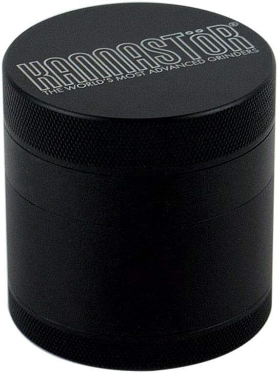 Kannastor Multi Chamber Herb Grinder with Monofilament Easy Change Screen, Black 2.2 inch