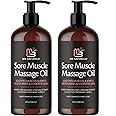 Arnica Sore Muscle Massage Oil for Massage Therapy - with Collagen Stem Cells Arnica and Menthol - Multipurpose Instant Absorption Full Body Massage Oil by M3 Naturals (Pack of 2)