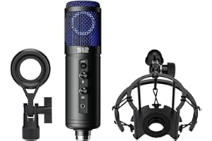 512 Audio by Warm Audio Tempest - Large Diaphragm Studio Condenser USB Microphone + Stand + Shock Mount for Recording and Streaming