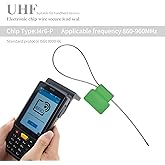 High Security UHF RFID Cable Seals - Anti Tamper, HF NFC Self-Locking Truck Seals for Transport & Logistics, Numbered Metal Security Tags for Trail Shipping (UHF RFID Seal - Green, 20pcs)