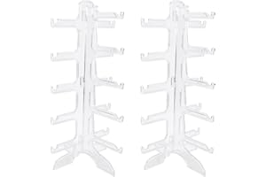Emperoch 2 Pcs Sunglasses Display Stands, 5 Layers Glasses Stands, Clear Acrylic Eyeglasses Holder Stand for Display Storage 
