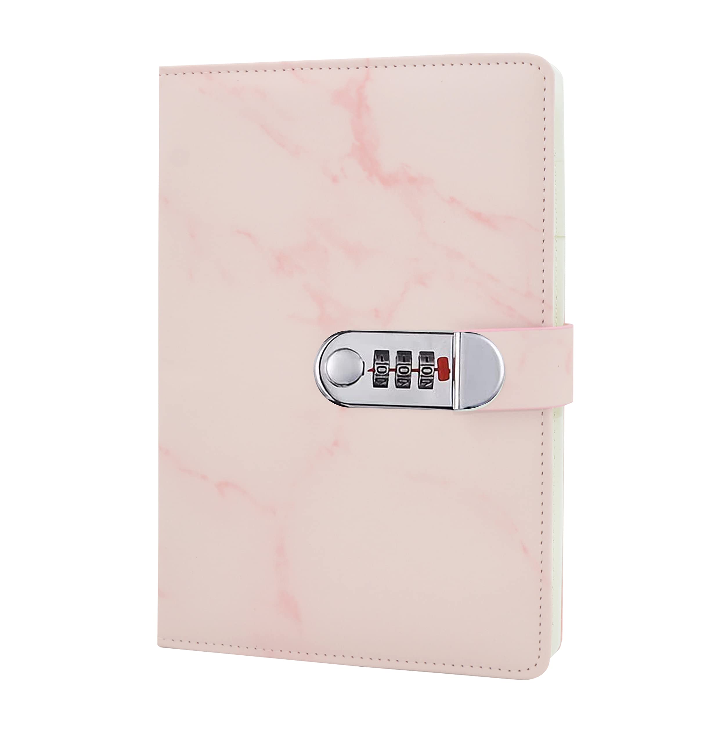 Ai-life A5 size PU leather notebook (marble model), thread fashion daily fashion notebook, secret lined password diary sketchbook dairy planner, 150 x 218 mm