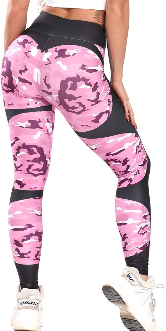 Amazon.com: FITTOO Womens Pinted High Waist Yoga Pants Sport Workout Leggings Sexy Tight Camo 