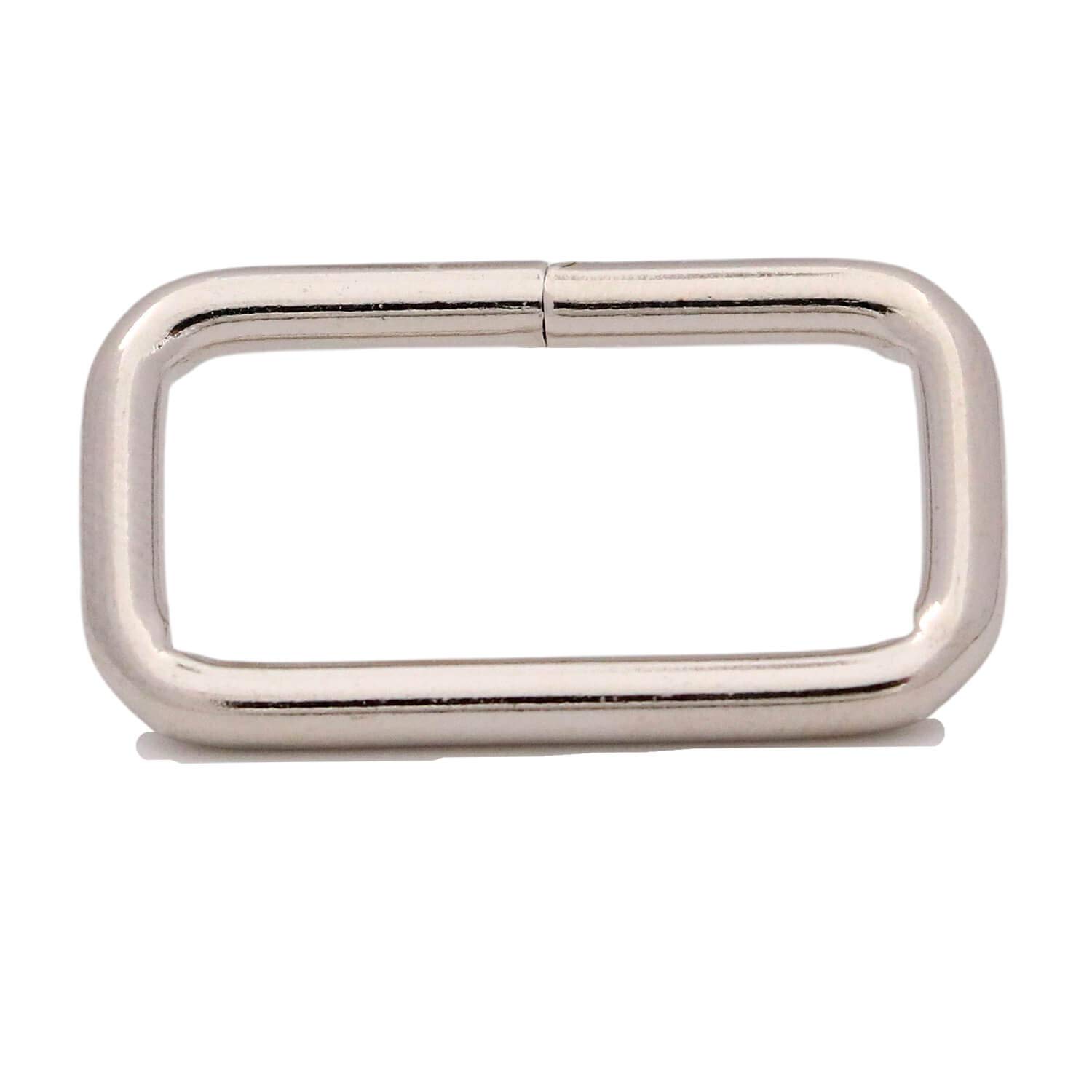 . Metal Silvery Rectangle Buckle 1" X 0.4" Inside Dimension for Strap Keeper Pack of 25