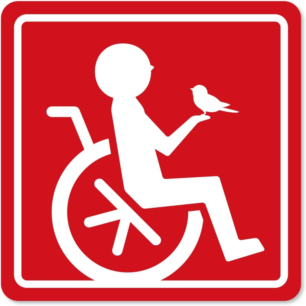 Amazon Imoninn 障害者マーク マグネットタイプ 車いすサイン 福祉車両用 赤色 サイン マーク 車 バイク