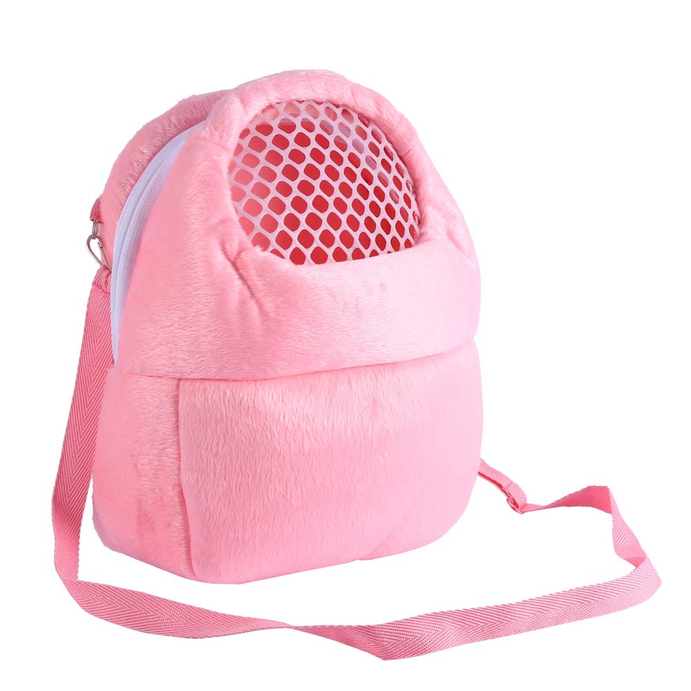 hamster accessories,Guinea Pig Carrier,Pet Carrier Bag Hamster Rat Cat Rabbit Pet Sling Carrier Backpack Hedgehog Chinchilla Ferret Slee Outdoor Traveling Bag Handbags Backpack(Pink)