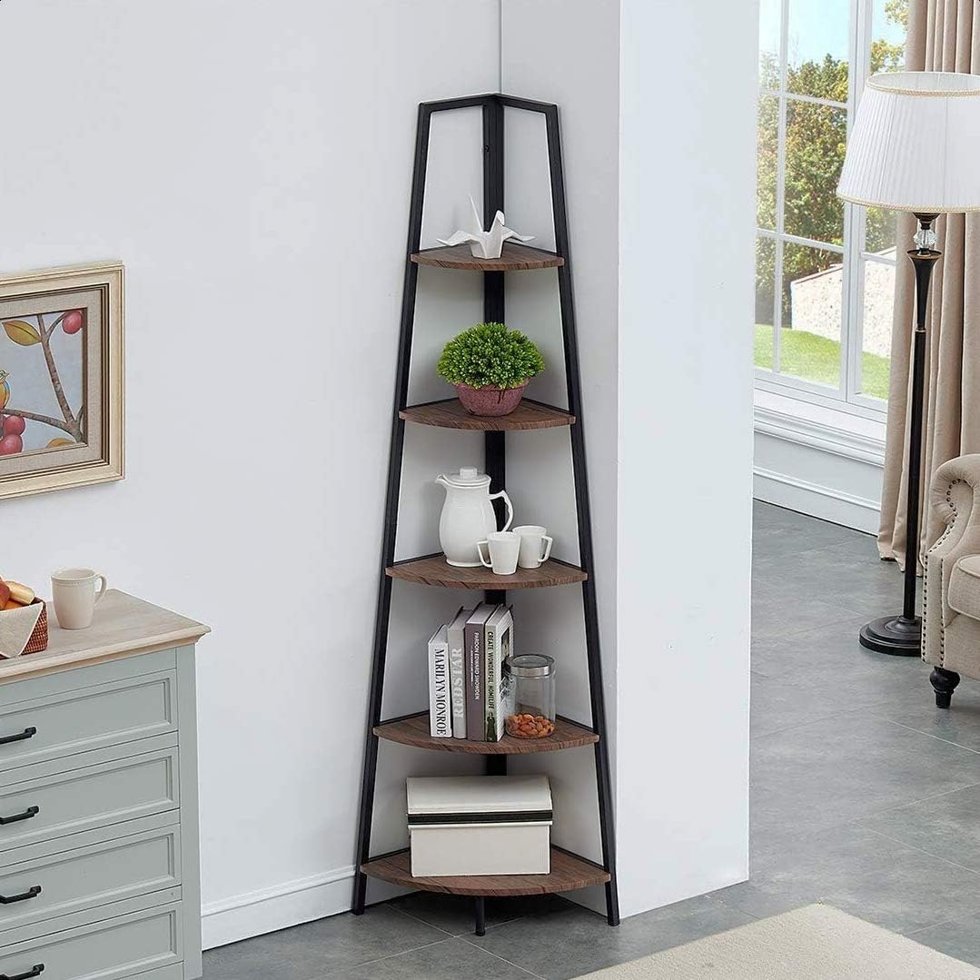 Florala 72" H x 15.7" W Metal Corner Bookcase, Frame