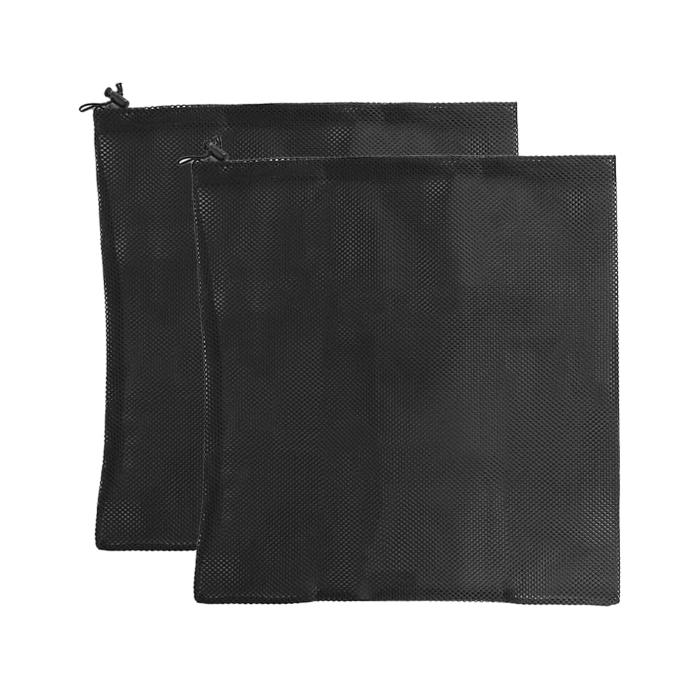 ZONADAH 2 Pcs Pump Mesh Bag 47x47cm Pond Pump Filter Bag Black Pump Barrier Bag Anti-Clogging Mesh Media Bag with Drawstring Home Water Filter Accessories