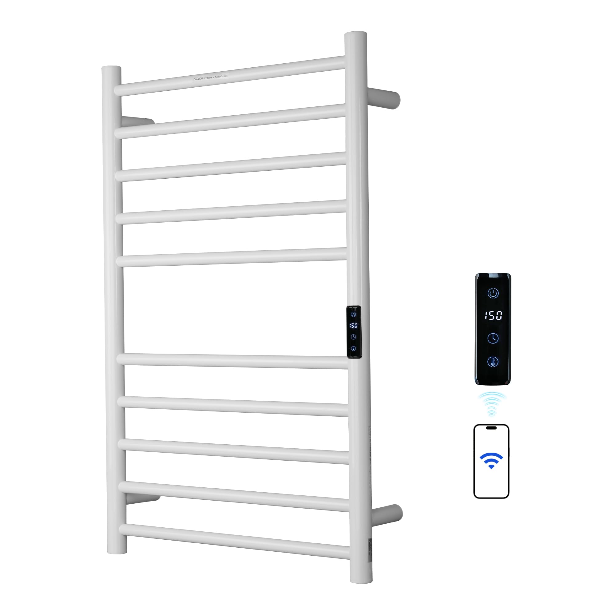Photo 1 of SHARNDY Electric Towel Rack with Voice Control for Alexa & Google Home,TUYA-Wall-Mounted Bathroom Heating Towel Warmer,Stainless Steel Material,31.5x20.08x4.41in,Plug-in,White,10 Bars