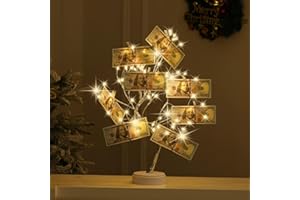 NAKOLULU Money Tree Gift Card Holder 108 LEDs Lighted Fairy Light Spirit Trees Battery/USB Powered Light Up Display Tree with 22 Clear Clips for Photo, Cash,Card, Memo,Home Decor