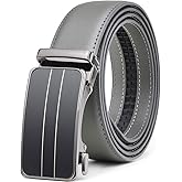 Founders & C Men's Ratchet Belt 1 3/8",Leather Dress Belt Adjustable with Click Sliding Buckle Trim to Exact Fit