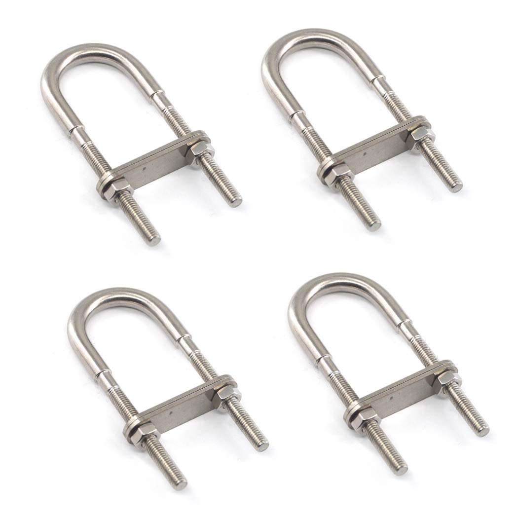 304 Stainless Steel U Bolt Set M5x78 Marine Boat Deck Hardware 4PCS