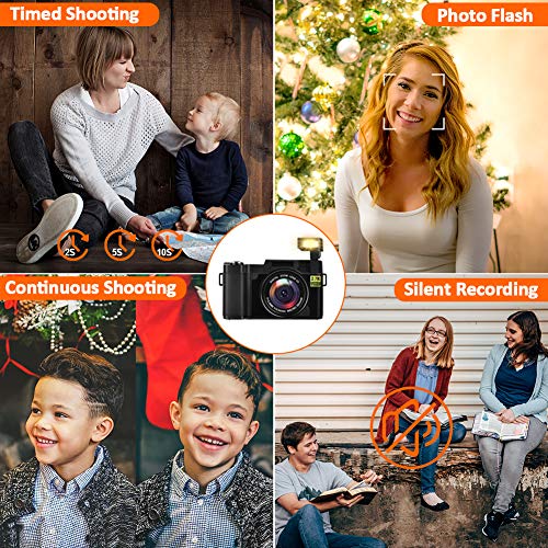 Camara-de-Fotos-Cmara-Digital-Vlogging-Cmara-240-MP-27K-Ultra-HD-Cmara-Compacta-de-30-Pulgadas-con-Pantalla-Plegable-Linterna-Retrctil