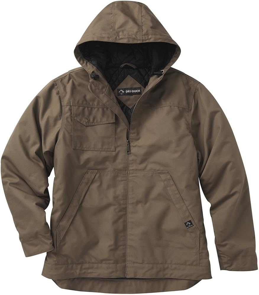 DRI Duck Men's 5065 Yukon Hooded Water Resistant Work Jacket: Clothing