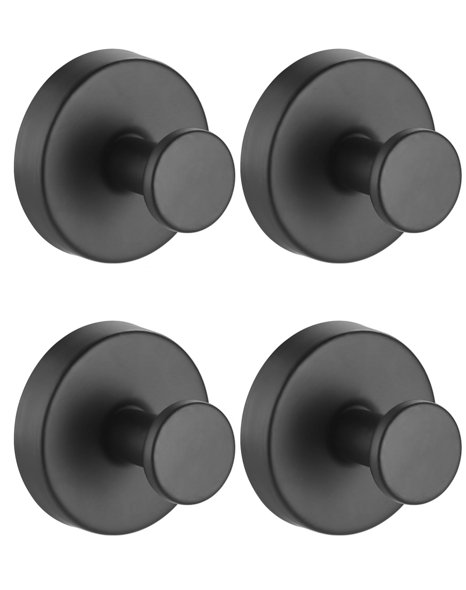 Anvin 4 Pack Suction Cup Hooks Stainless Steel Hanging Hooks No Drill Hooks for Bathroom, Kitchen to Hang Towels, Robes, Loofah, Waterproof Suction Hooks Mounting on Glass Doors Tile Mirrors(Gray)
