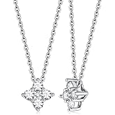 CYW Moissanite Cute Small Pendant Necklace for Women Teen Girls, Authentic Solid 925 Sterling Silver, 16"/18"/20" Chain Adjustable, Birthday Valentines Christmas Ideal Gift