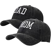 Tefelory Mom and Dad Hats New Parents Gifts for Couples Fathers Day Mothers Day Adjustable Embroidered Baseball Cap