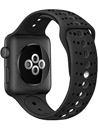 GHIJKL Sports Band Compatible Apple Watch 38mm 42mm, Soft Silicone Replacement iWatch Wristband Compatible Apple Watch Sport, Series 1, 2, 3