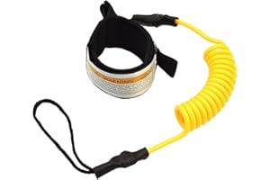 Ragyzity Surfboard Leash, Straight Surf Board Leashes, Coiled SUP Leash Premium Stand Up Paddle Board Leg Rope Wrist Strap, Coiled Sup Leash Leg Rope for Shortboard, Longboard, Paddleboard