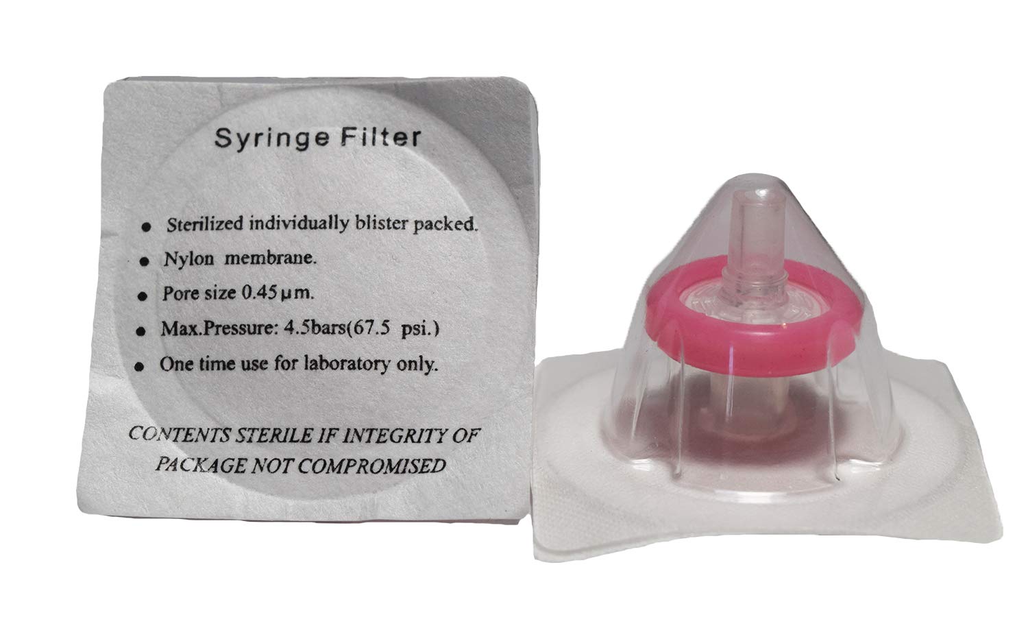 ADVANGENE Syringe Filter Sterile, Nylon, 0.45micron, 13mm Pink (75/PK)