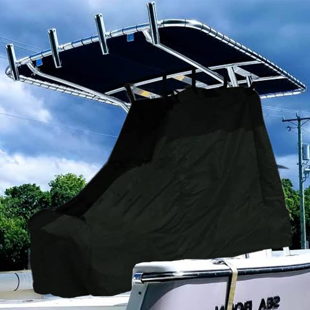 T-Top Center Console Cover for Boat - 600D Waterproof Marine Grade Oxford Fabric, Heavy Duty (Black, 48" W x 60" L x 66" H)