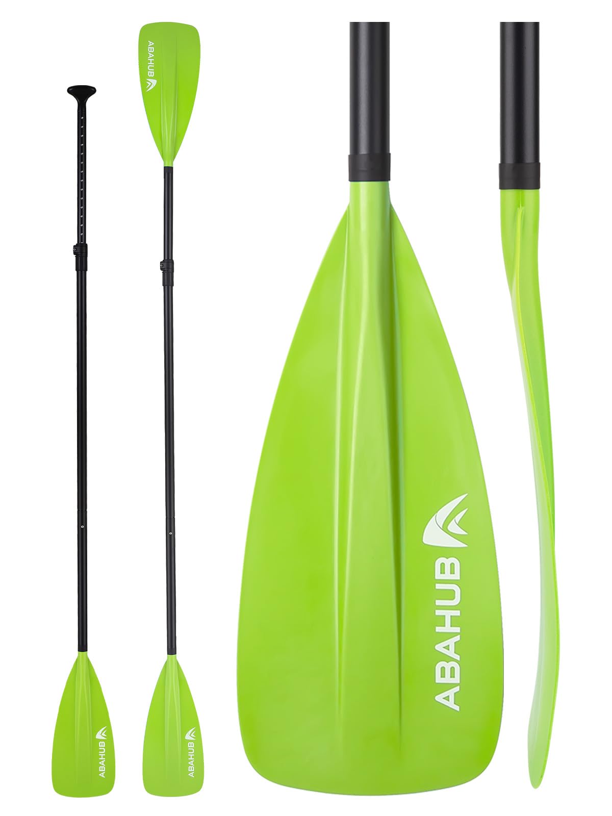 Abahub SUP Paddles - 4 Piece Adjustable Stand up Paddle - Lightweight Oar for Paddleboard, Aluminum Alloy PU Coated Shaft 68" - 86", Black Plastic Nylon Blade