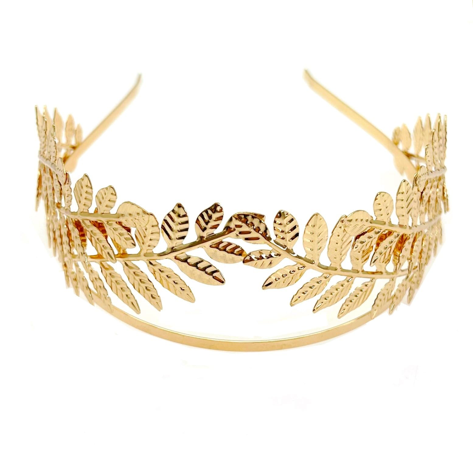 JZK Gold Roman Leaf Crown Greek Goddess Headdress Hair Tiara Hairband Headpiece for Wedding, Party, Carnival - Girls and Women Cosplay Hair Accessories