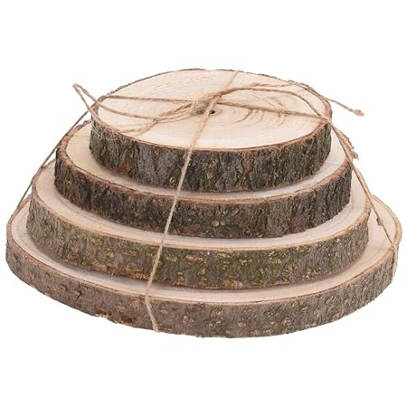 Home @ Styling Collection Baumstumpf aus Naturholz - 4 Stück im Set Durchmesser der Stümpfe: 14/16/18/20 cm