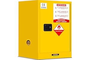 YTOXEO 12 Gallon Flammable Storage Cabinet, 23.5" H x 18.11" W x 18.11" D Thickened Galvanized Steel Flammable Safety Cabinet, Fire Safety with Adjustable Shelf, for Industrial and Home Use