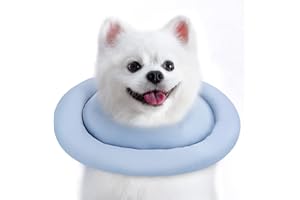 GoGoPaw Soft Dog Cones for Small Medium Dogs and Cats, Adjustable Dog Donut Collar Water Proof Dog Cone Alternative After Surgery, Pet Recovery Collar for Large Dogs to Stop Licking(Blue,M-8)
