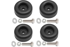 4 Pcs 2.5 Round Rubber Bumpers with Holes and Screws Included, Universal Fit Rubber Bump Stops for Trailer Ramp Doors, Truck 
