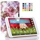 LG G Pad 8.3 Case - MoKo Ultra Slim Lightweight Smart-shell Stand Case for LG G PAD 8.3 Wifi Version V500/V510 & Verizon 4G LTE VK810, Floral PURPLE (With Smart Cover Auto Wake / Sleep)