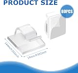 YHQZ 60 Pcs Self-Adhesive Cable Clips Wire Organizer Transparent view 2